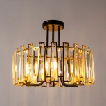 Потолочная люстра на штанге Arte Lamp Amber A1028PL-6BK (220V, хрусталь, круглые)