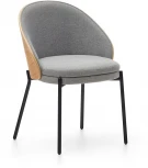 Обеденный стул La Forma (ex Julia Grup) Eamy (Серый/ Шпон,Ясень,Сталь)
