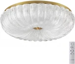 Потолочный светильник круглый Sonex Tesoro 7719/60L металл/стекло/прозрачный/золотой LED 60Вт 3000-6500K D500 IP20 пульт ДУ (220V, круглые)