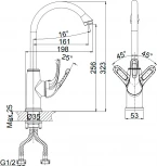 Смеситель D&K Eucharius Rhein DA1372423 для кухонной мойки, песочный