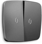 Лицевая панель Ambrella Volt OMEGA (Антрацит серый) для 2-клавишных выключателей с подсветкой QUANT OP6540