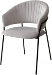 Стул M-City ГЕММА, цвет светло-серый #H09, велюр / черный каркас