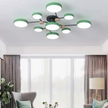 Потолочная люстра на штанге Gamma D88 Green Imperiumloft Gamma01 (223771-23) (LED, 220V, пульт управления, круглые)