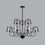 Потолочная люстра ярусная на штанге Lumion Smoky 6570/9C черный/дымчатый/металл/стекло G9 9*20W 220V