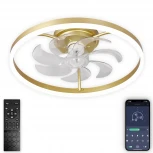 Потолочная люстра светодиодная с вентилятором Natali Kovaltseva Ledfan LED LAMPS 81491 (регулировка яркости, 220V, пульт управления, управление смартфоном)