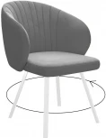 Стул DikLine 258 поворотный, Z28 серый, ножки белые