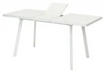 Стол ФИН 140 Латте, стекло/ Белый каркас