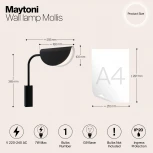 Бра Maytoni Mollis MOD126WL-01B (220V, выключатель)
