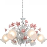 Подвесная люстра Lucia Tucci Fiori Di Rose 106.6 (220V, муранское стекло, на цепи, цветы, ветки, розы)