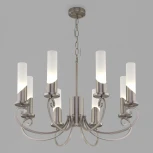 Подвесная люстра Wi-Fi Eurosvet Banci 60117/8 никель (220V, управление смартфоном, голосовое управление, умный дом - Minimir Home, Алиса, Маруся, Салют, на цепи)