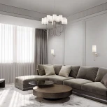 Подвесная люстра Wi-Fi Eurosvet Abbey 60164/10 никель (220V, управление смартфоном, голосовое управление, умный дом - Minimir Home, Алиса, Маруся, Салют, на цепи)