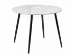 Стеклянный стол Анселм черные ноги / белый