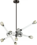 Потолочная люстра на штанге Odeon Light Kliff 5427/54CL черный хром/белый/дымчатый/коньячный/металл/стекло/акрил LED 54W 3000K