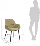 Обеденный стул La Forma (ex Julia Grup) Konna (Горчичный/ Пена,Полипропилен,Металл,Сталь,Фанера)