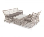 Лаунж-зона из искусственного ротанга, цвет бежевый 4SIS Латте LS2C2T-4-SET beige