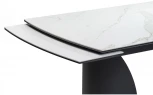 Керамический стол Woodville Готланд 180(240)х90х79 белый мрамор / черный 553533