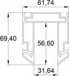 Закладной профиль Denkirs Smart TR3040-AL