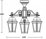 Потолочный светильник уличный Oasis Light ASTORIA 2 91470LA/3 Gb (220V, IP44)