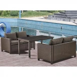 Обеденный комплект плетеной мебели с диванами Afina T256A/S59A-W53 Brown