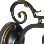 Настенный фонарь уличный Кузнечное дело Галактика 31-002-ЧЗ (220V, ковка, шар, листья, под старину, IP54)