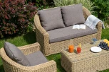 Лаунж-зона из искусственного ротанга, цвет соломенный 4SIS Кон Панна KPS2C2TJ-4-SET
