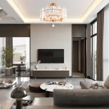 Потолочная люстра хрустальная на штанге Arte Milano Sorrento-2409 372409/6/100/470 GD (220V)