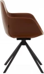 Поворотное рабочее кресло Tissiana из искусственной коричневой кожи и матового черного алюминия La Forma (ex Julia Grup) арт.175094