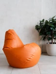Кресло мешок Dreambag Груша Оранжевая ЭкоКожа (L, Классический) 5010811