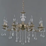 Подвесная люстра ILLUMICO IL9927-8PSQ-24 AB CASTOR (220V, на цепи, подсвечник, свеча)
