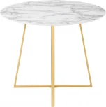 Стол обеденный Stool Group Дакота 100*100 белый мрамор ножки золото УТ000036110