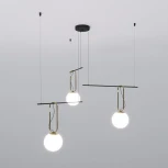 Подвесной светильник Wi-Fi Riche 70143/3 Eurosvet (220V, управление смартфоном, голосовое управление, умный дом - Minimir Home, Алиса, Маруся, Салют, на тросе, шарики)