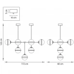 Подвесная люстра на штанге Lightstar Globo 813191 (220V, шарики, молекулы)