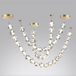 Подвесной светильник "бусы" Odeon Light Jemstone 5085/48L золото/прозрачный/металл/акрил LED 48W 4000K 2400Лм (220V, на проводе, шарики, бусы)