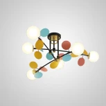 Потолочная люстра на штанге Matisse B D80 Black Multicolor ImperiumLoft Matisse-B (194950-23) (220V, шар)