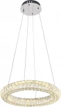 Подвесной светодиодный светильник Escada Royal 620/S LED 50Вт, 3000К-6000К, ПДУ, изменение цветовой температуры, металл/хрусталь, хром/прозрачный (регулировка яркости, 220V, на тросе, кольцо)