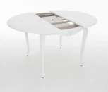 Стол Кабриоль D105, Эмаль белая/Патина серебро, Аврора