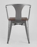 Стул Stool Group TOLIX ARM WOOD с подлокотниками серебристый УТ000001861