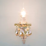 Бра Eurosvet 3281 3281/1 белый с золотом / тонированный хрусталь (220V, хрусталь Strotskis, подвески, подсвечник, свеча)