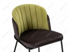 Стул Woodville на металлокаркасе Сиолим темно-коричневый / оливковый / черный глянец 494471