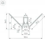 Профиль DECORE-S6-EXT-V-COMFORT-2000 ANOD внешний (Arlight, Алюминий) 043163