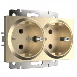Розетка двойная с заземлением (шампань рифленый) Werkel W1172010 (a051432)