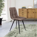 Стул UNO, бархат пепельно-бежевый 25 / чёрный конус Top Concept UNO 74695