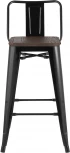 Стул полубарный Stool Group TOLIX WOOD со спинкой черный глянцевый УТ000000843