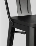Стул барный Stool Group TOLIX WOOD со спинкой черный глянцевый УТ000000676