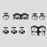 Рамка для четырех встраиваемых светильников Novotech Metis, квадрат, черный