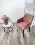 Стул M-City BRANDY-X РОЗОВЫЙ #15, велюр / черный каркас