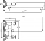 Смеситель Olive'S Vasco 27231VS для ванны с душем, с длинным изливом