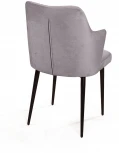 Стул с подлокотниками Top Concept Hunt ромб, бархат светло-серый 26 / чёрный конус