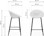 Барный стул Woodville Zeta white / black