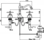 Смеситель Cezares Nostalgia NOSTALGIA-BBS2-01 для биде